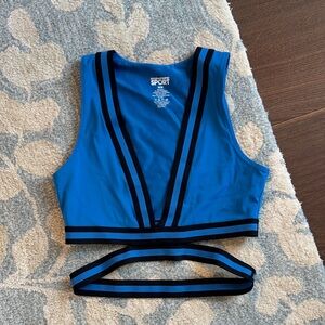 SOLID & STRIPED Blue and Black Sport Top